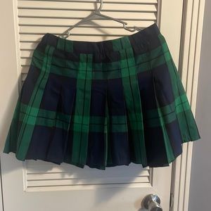 Blue/green plaid mini skirt